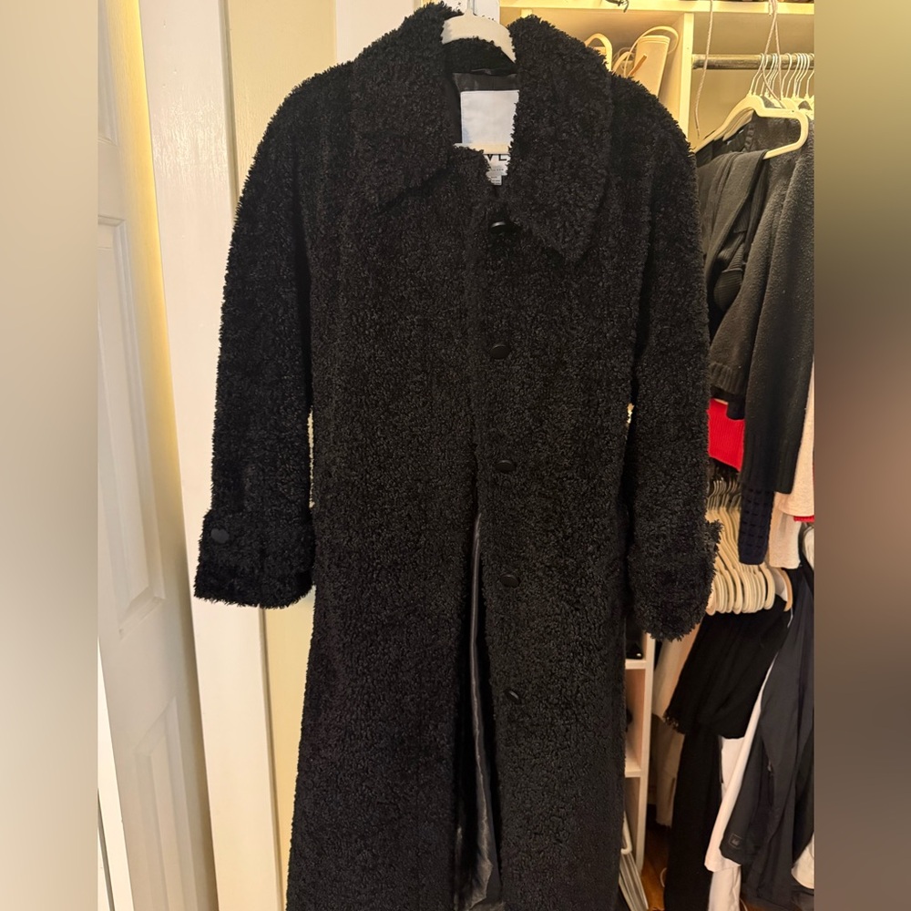 Black Sherpa Boucle Coat